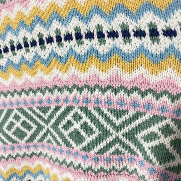 Vintage Cotton Ginny Striped Pastel Cotton Knit Crew Neck Sweater S - Picture 8 of 15